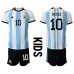 Argentina Lionel Messi #10 Hjemmedraktsett Barn VM 2022 Korte ermer (+ Korte bukser)